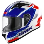 SMK STELLAR-ADOX GL135-GLOSSY BLACK-N-WHITE FULL FACE HELMET