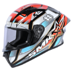 SMK STELLAR UNO SPORT GL263  WITH EXTENDED VISOR GRAPHICS FULL FACE HELMET