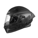 SMK STELLAR-STAGE MA262 MATT BLACK GREY FULL FACE HELMET