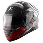 APEX HEX-2 DULL COOL GREY RED FULL FACE HELMET FOR MAN AND WOMAN