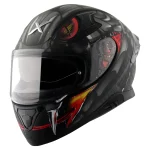 APEX VENOMOUS DULL BLACK GREY FULL FACE HELMET FOR MAN AND WOMAN