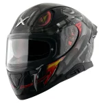 APEX VENOMOUS BLACK GREY FULL FACE HELMET FOR MAN AND WOMAN