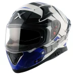 APEX HEX-2 WHITE BLUE FULL FACE HELMET FOR MAN AND WOMAN