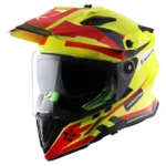 Axor X-Cross Flash Dual Visor Neon Yellow Red Moto Cross or Touring Helmet