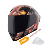 STEELBIRD SBA-20 ISS DRAGON GLOSSY BLACK WITH BROWN