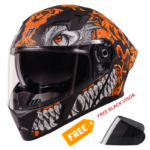 STEELBIRD SBA-20 ISS DRACO GLOSSY BLACK WITH ORANGE