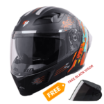 STEELBIRD SBA-20 ISS JAI SHREE RAM GLOSSY BLACK ORANGE