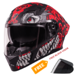 STEELBIRD SBA-20 ISS DRACO GLOSSY BLACK WITH RED