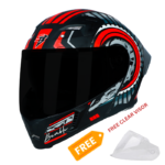 STEELBIRD SBA-20 ISS BUMBLE GLOSSY BLACK WITH RED