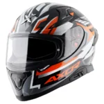 APEX STREAK HELMET BLACK ORANGE FULL FACE HELMET FOR MAN AND WOMAN