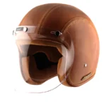 Axor Retro Jet Leather Helmet Burnt -Camel Brown