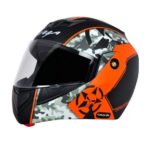 VEGA CRUX DX CAMOUFLAGE DULL BLACK ORANGE HELMET