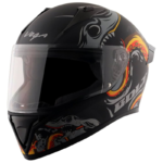 VEGA BOLT OCTOPUS DULL BLACK ORANGE HELMET