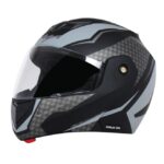 VEGA CRUX DX CHECKS DULL BLACK SILVER HELMET