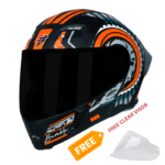 STEELBIRD SBA-20 ISS BUMBLE MATT BLACK WITH ORANGE