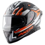 APEX STREAK HELMET DULL BLACK ORANGE FULL FACE HELMET FOR MAN AND WOMAN