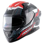 APEX DYNAMO DULL BLACK RED FULL FACE HELMET FOR MAN AND WOMAN