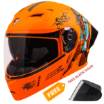 STEELBIRD SBA-20 ISS JAI SHREE RAM GLOSSY ORANGE BLACK