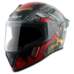 VEGA BOLT SUPERHERO BLACK RED HELMET