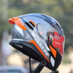 AXOR APEX TURBINE BLACK GREY ORANGE FULL FACE HELMET FOR MAN AND WOMAN