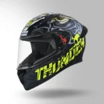 STUDDS THUNDER D9 DECOR WITH MIRROR VISOR MATT BLACK YELLOW N5