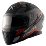 AXOR APEX TURBINE DULL BLACK GREY ORANGE FULL FACE HELMET FOR MAN AND WOMAN