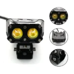 Dual Lens Headlight LED Work Light Fog Lamp Dual Color Motorbike Motorcycle Laser Mini Driving Lights