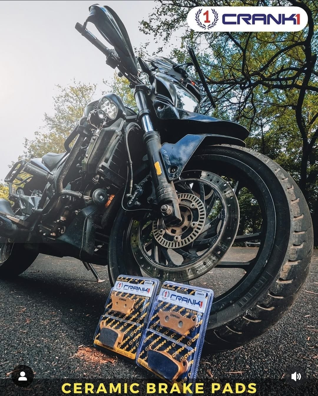 CRANK1 Ceramic Brake Pads For Aprilia RS 457 - Rear - CRM359 - Image 2