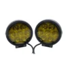 LIU HJG 7 LED Round White Fog Light With Yellow Cap (70W) With Wiring Kit Harness And Adjustable Lumens Switch Spot Driving Lamp Universal for Car, Bike (Pack Of 2)