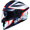 SMK TITAN SLICK GL153 BLUE WHITE FULL FACE HELMET
