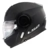 LS2 Scope II Solid Matt Black modular motorcycle helmet front view