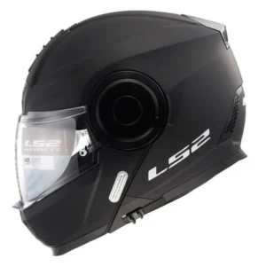 LS2 Scope II Solid Matt Black modular motorcycle helmet front view