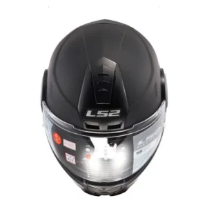 LS2 Scope II Solid Matt Black modular motorcycle helmet front view