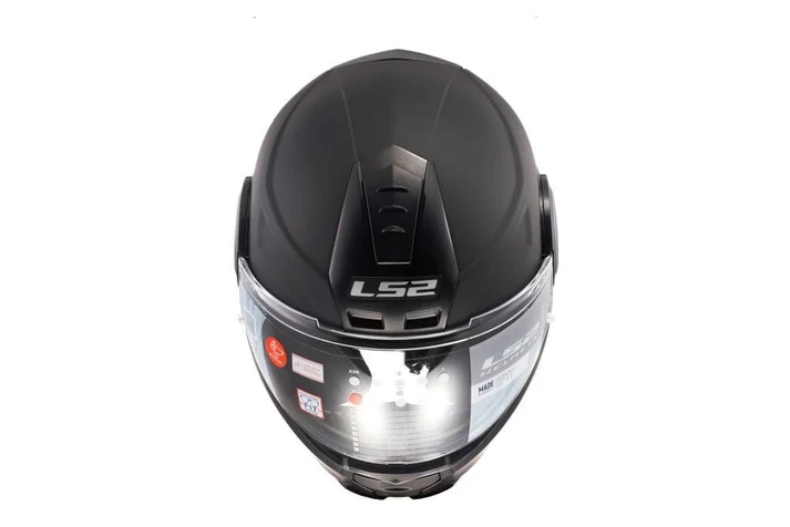 LS2 Scope II Solid Matt Black modular motorcycle helmet front view