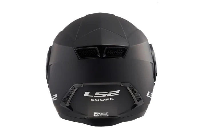 LS2 Scope II Solid Matt Black modular motorcycle helmet front view