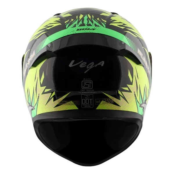 VEGA BOLT BUNNY BLACK NEON YELLOW HELMET - Image 5