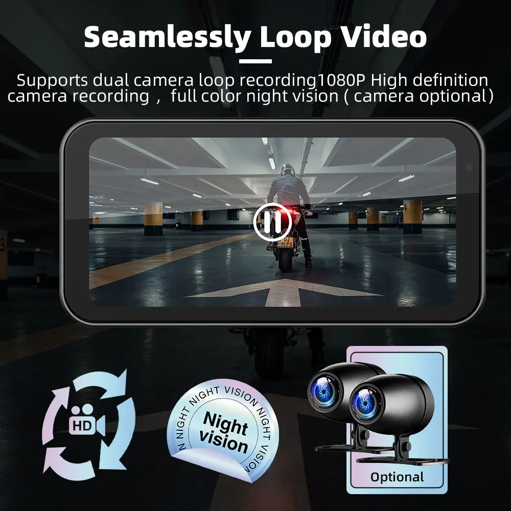S3 Elite 6.25 inch Motorcycle Navigation Gps with Carplay 2K HD Screen with Camera and TPMS - Image 8