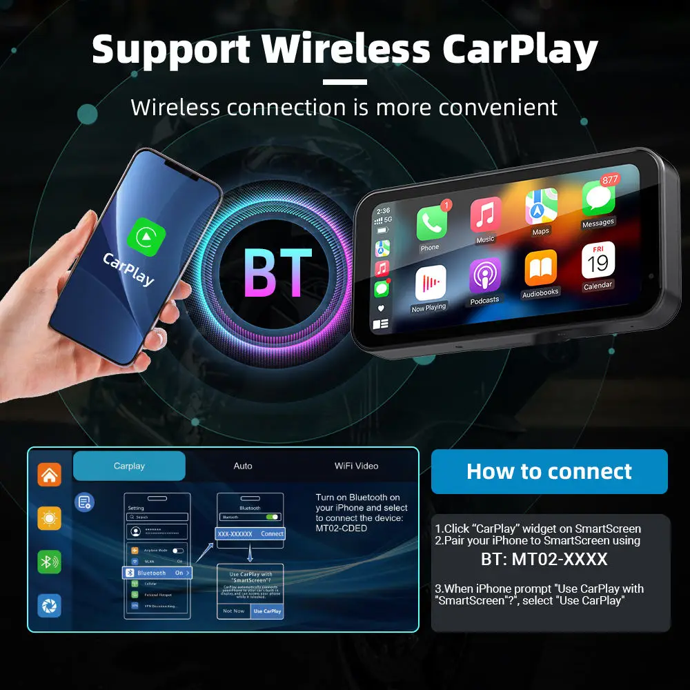 S3 Elite 6.25 inch Motorcycle Navigation Gps with Carplay 2K HD Screen with Camera and TPMS - Image 6