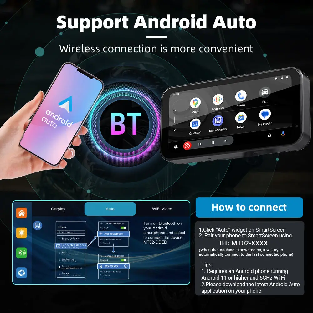 S3 Elite 6.25 inch Motorcycle Navigation Gps with Carplay 2K HD Screen with Camera and TPMS - Image 7