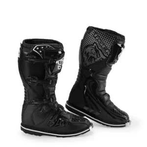 TIGER TR E001 Black Motocross Boots with anti-slip sole and TPU protection for off-road riding