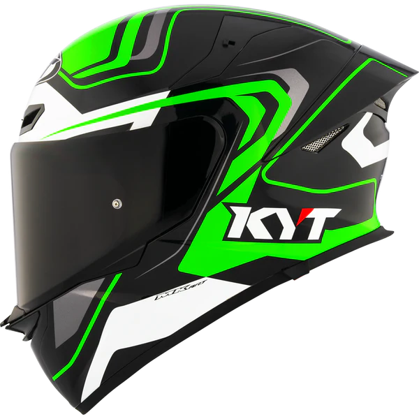 KYT TT Revo Overtech Black Green Gloss Helmet