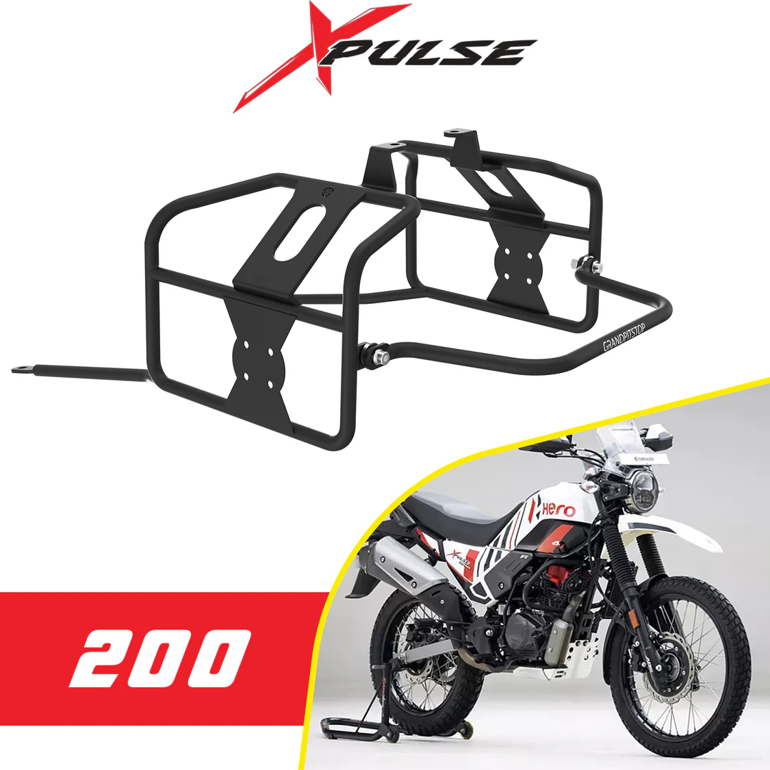 Grand Pitstop Saddle Stay for Hero Xpulse 200/400 - Black/Red