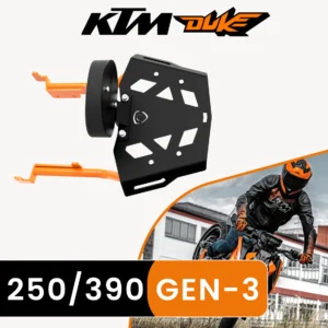 GRAND PITSTOP Toprack with Backrest for KTM DUKE 390/250 Gen 3 - Black/Orange
