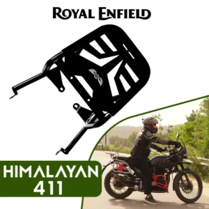 Grand Pitstop Extended Top Rack-Carrier with Plate, compatible with Pillion Backrest For Royal Enfield Himalayan-Black
