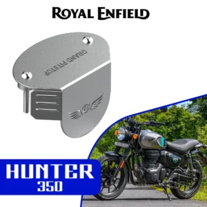 GRAND PITSTOP FRONT FLUID RESERVOIR COVER - Silver for Royal Enfield - HUNTER