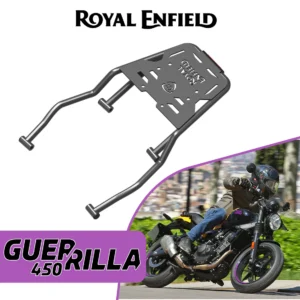 Grand Pitstop Extended Top Rack with Plate for Royal Enfield Guerrilla 450 - Black