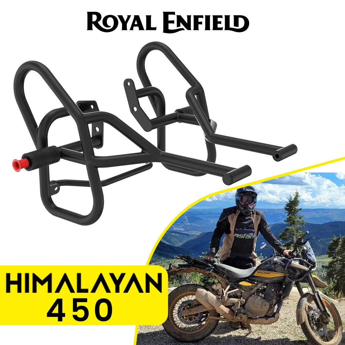 GRANDPITSTOP CRASH GUARD (PAIR) for Royal Enfield Himalayan 450 - Black