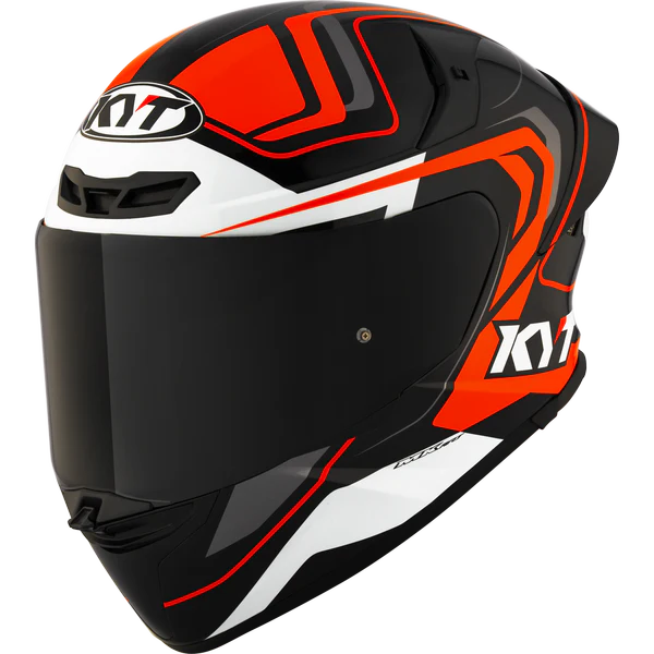 KYT TT Revo Overtech Black Orange Gloss Helmet - Image 3
