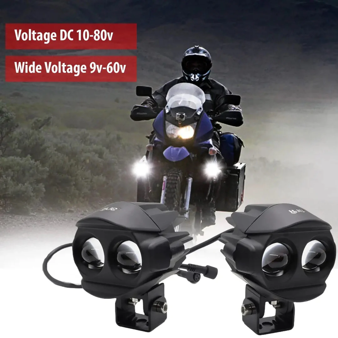 HJG-110 Fog Light Universal Motorcycle Dual Color Led Fog Light ( 90W)(10-80V DC) - Image 5