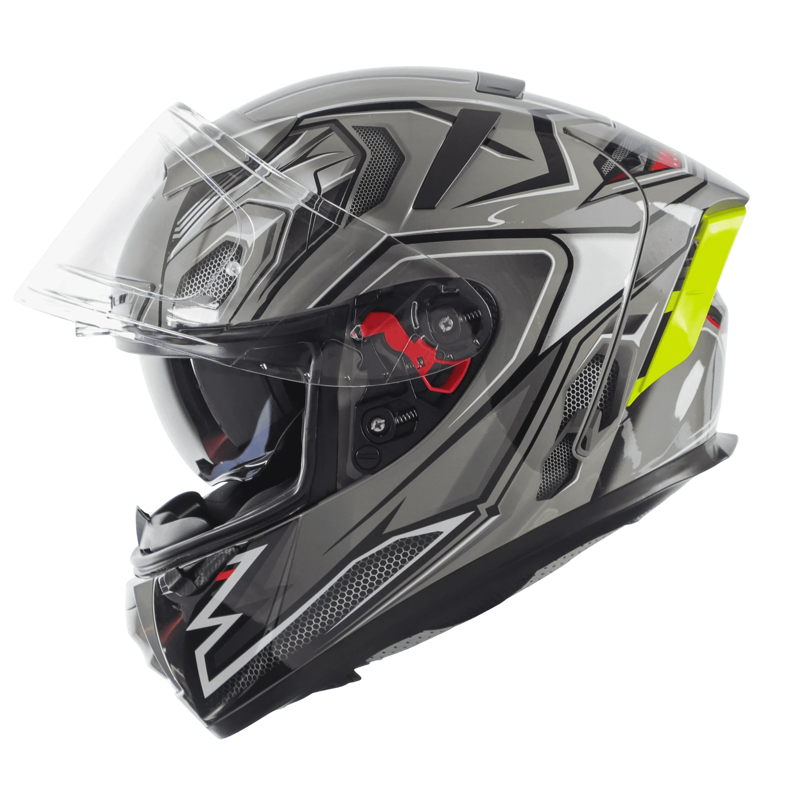 Ignyte IGN-4 RACER GLOSSY BLACK WITH TITANIUM GREY Helmet - Image 6